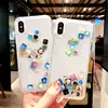 Mobile phone accessories shockproof transparent Icons Liquid Quicksand shell for iphone 7 plus case cover