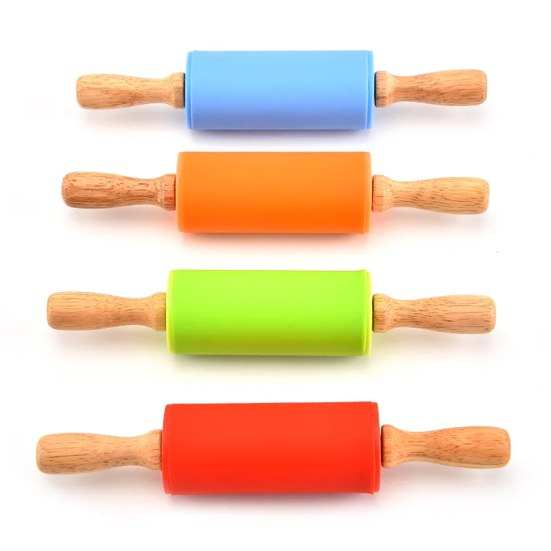 

22.5cm Wooden Handle kids rolling pin for Home Kitchen Children Cake, N/a