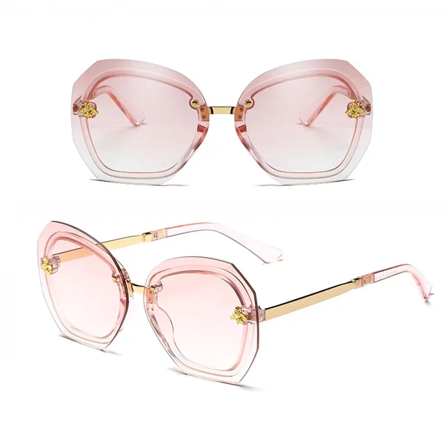 

DLL2773 New Fashion Bee Sunglasses Lady Large Frame Ocean Lens sunglasses