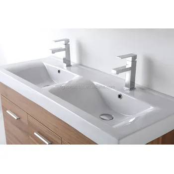 Modern Design Acrylic Molded Bathroom Sinks Double Bowl Wash Basin