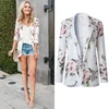 2019 NEW ARRIVAL Women's Long Sleeve Floral Print Classic Quilted Short Bomber Jacket with Pockets