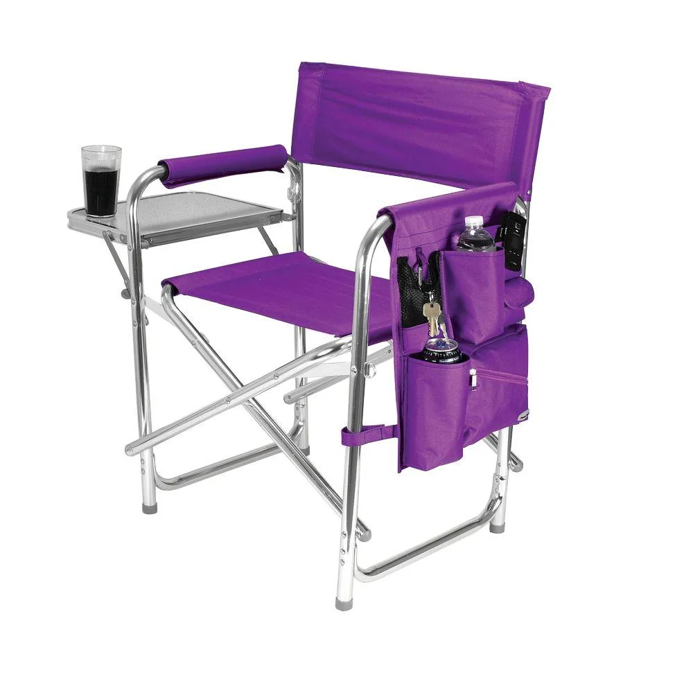 Deluxe Portable Folding Director Chair With Side Table And With