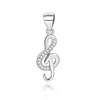Luxury style 925 sterling silver 3A cubic zirconia music note symbol fashion jewelry western pendant