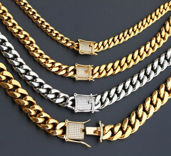 Miss Jewelry New Style 18k Gold Plated Hip Hop Men Cuban Link Chain