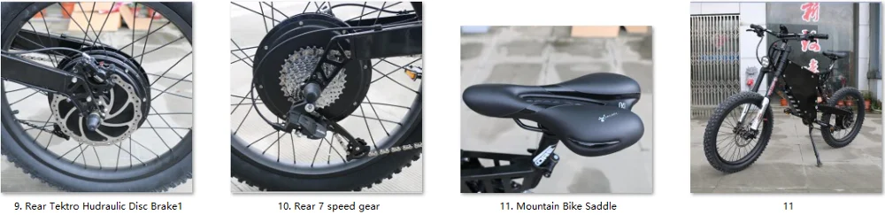 48v 72v 30ah Frame Hidden Battery 2000w 5000w 8000w Hub Motor Fat Tire