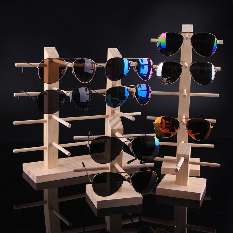 

wooden for sunglasses eyeglasses eyewear racks stand display, Customize color