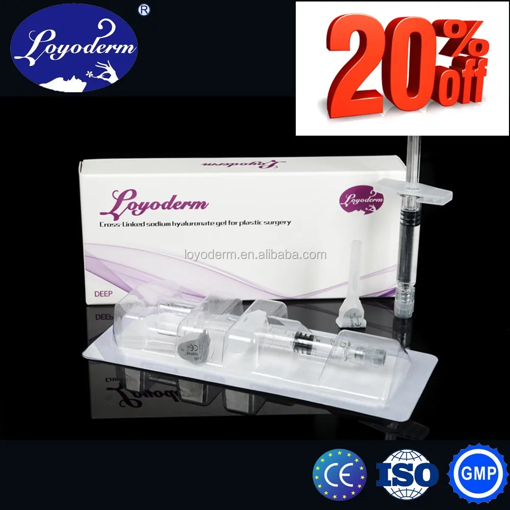 

Loyoderm hyaluronic acid injectable dermal filler for plastic fillers DEEP 1.0ML, Transparent