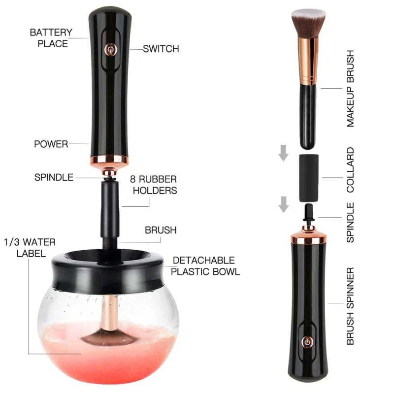 

Hot-selling Electric Makeup Brush Cleaner Convenient Silicone Make up Brushes Washing Cleanser Cleaning Tool Machine New New