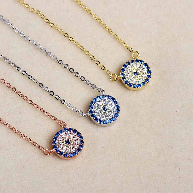 

Brass Round Necklaces AAA Zirconia For Woman Chain Jewelry, Picture