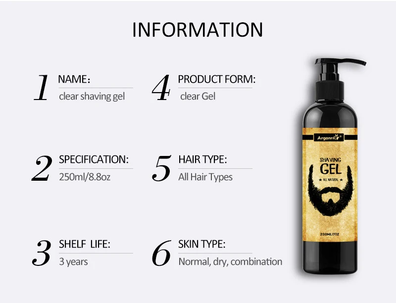 Private Label 250ml Organic Shaving Gel For Men Buy Shaving Gel For