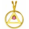 Customized 18K GOLD BIRTHSTONE AA SYMBOL PENDANT