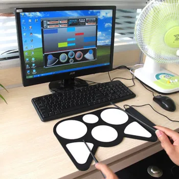 Portabel Usb Pc Desktop Electronic Roll Up Drum Pad Kit Set Usb Pc Desktop Electronic Roll Up