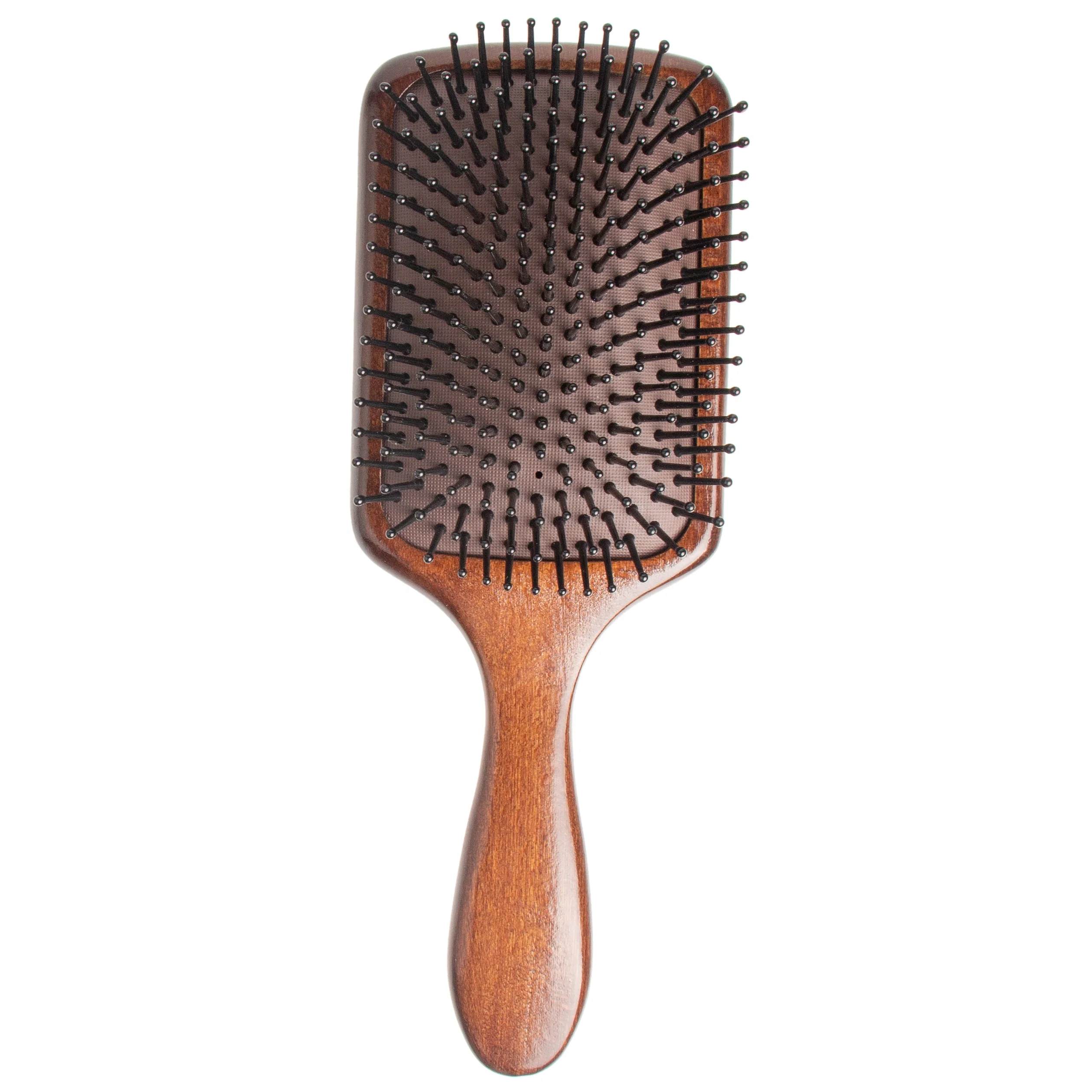 

Wholesale Natural Wood Scalp Massage Cushion Custom Paddle Hair Brush