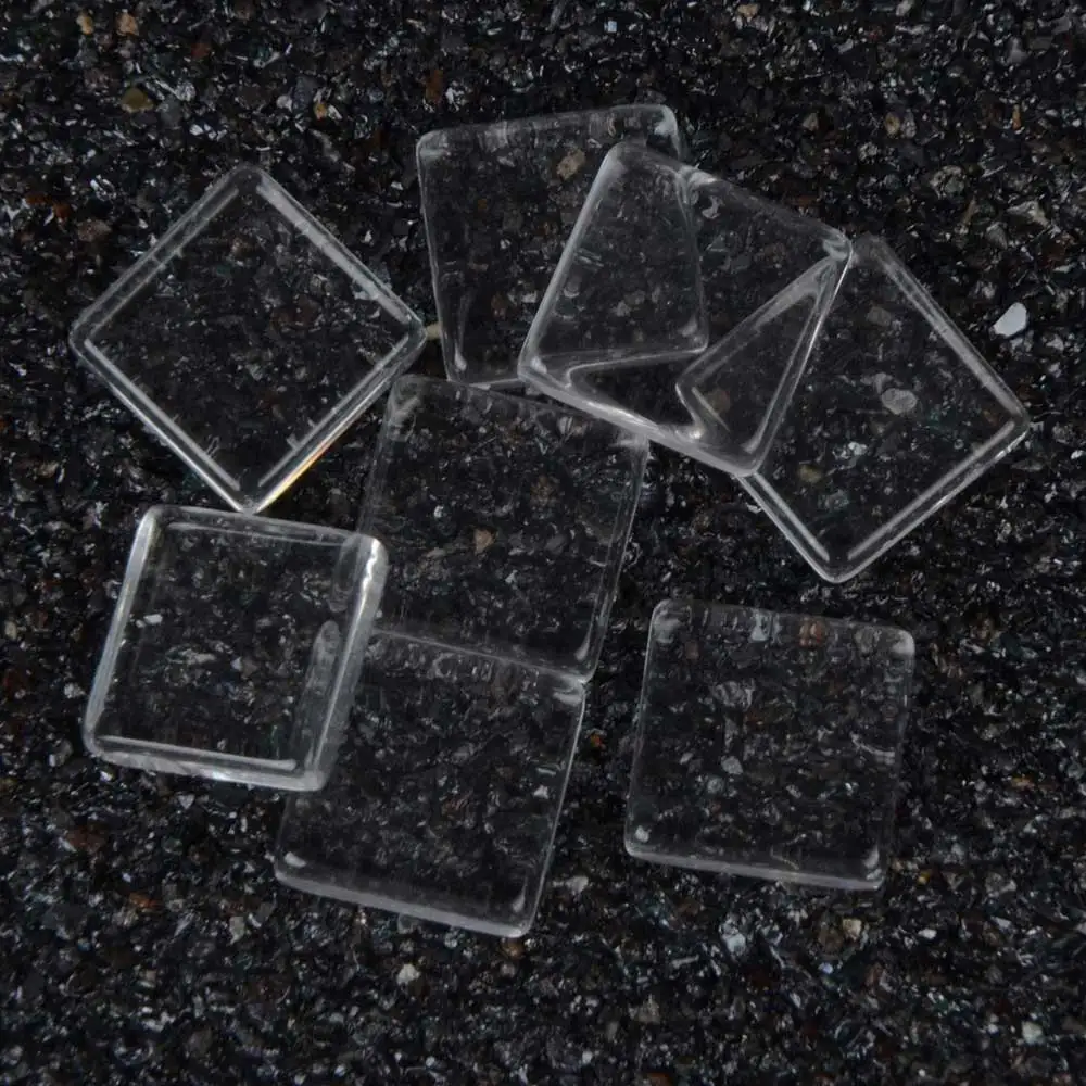 

1 Inch Square Clear Glass Cabochon