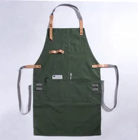 

Waterproof double-sided double-sided cotton and linen Oxford fabric pure leather work apron custom logo