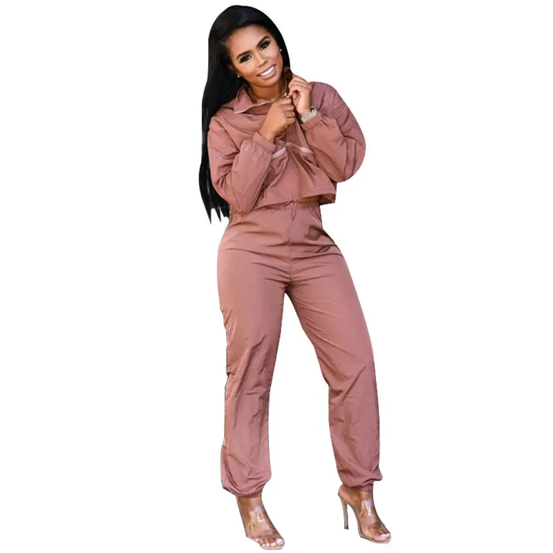 

Turn-down Neck Long Sleeve Two Pieces Set, N/a