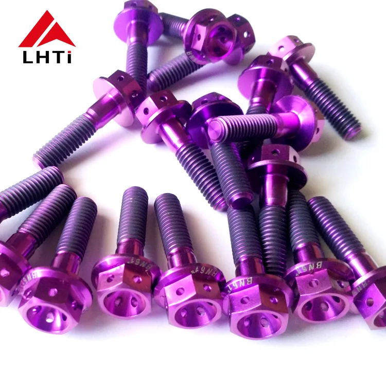 M6 m8 m10 titanium hex flange bolts racing bolts with six holes locking for motorcycle
