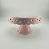 Supplier wholesale new pink ballet design cake stand porcelain,ceramic wedding cake plate