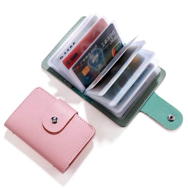 

Business Credit card holder high quality PU leather Colorful 26 card slots holder wallet, As pictures