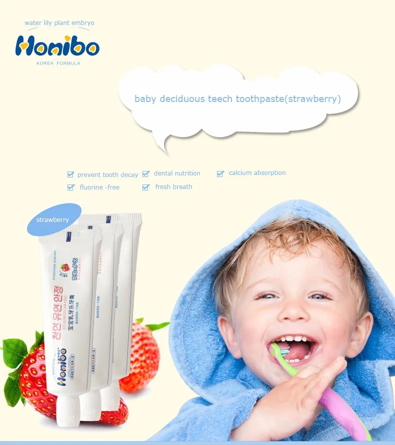 Wholesale Fluoride Free Baby Toothpaste Strawberry Flavor Toothpaste