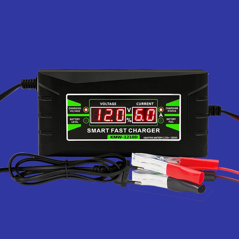 

12v6A battery smart universal charger automotive lead acid battery charger, Black