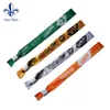 Custom Woven Fabric Wristbands with plastic sliding lock features a secure one-way sliding lock