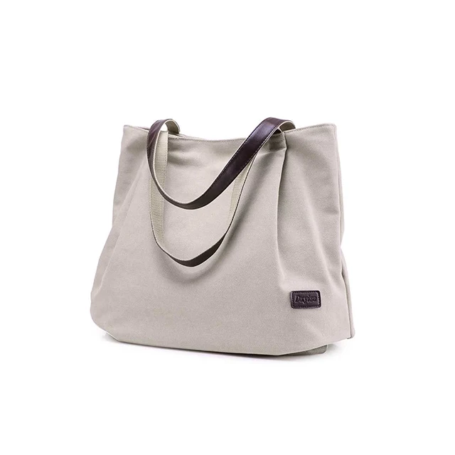 

High quality simple style large capacity canvas handbag for women