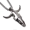 Metal Jewelry Ox Cow Skull Head Horn Chain Necklace Punk Tribal African Goth