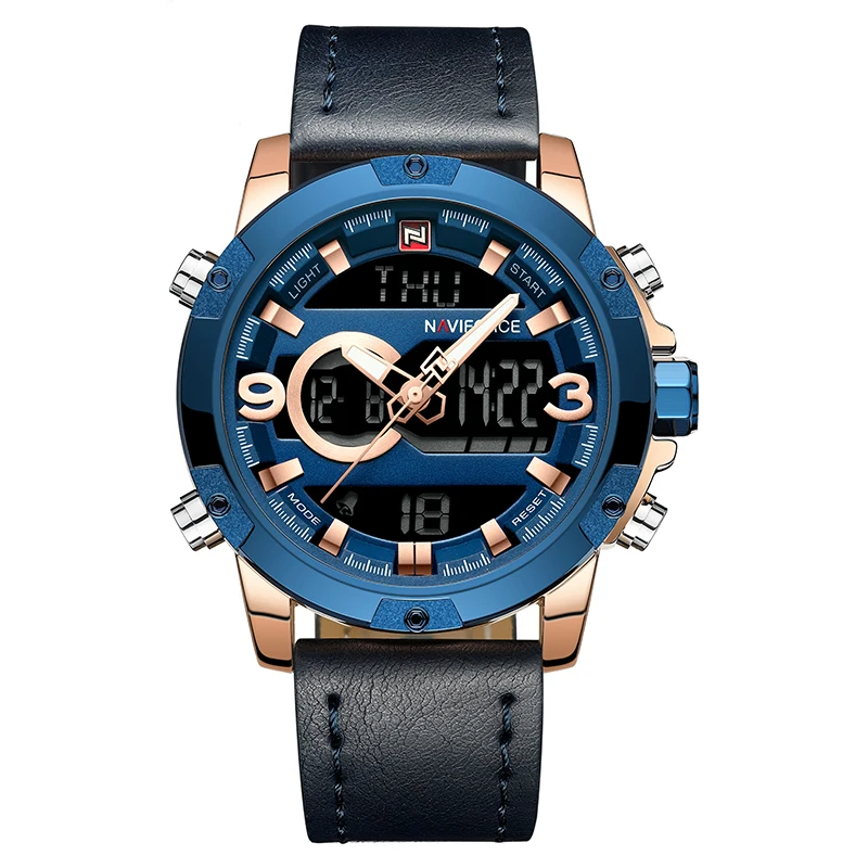 

Watches Men NAVIFORCE 9097 new Fashion Watch Quartz Clock Men Sport Watches Leather Military WristWatch movt quartz watch