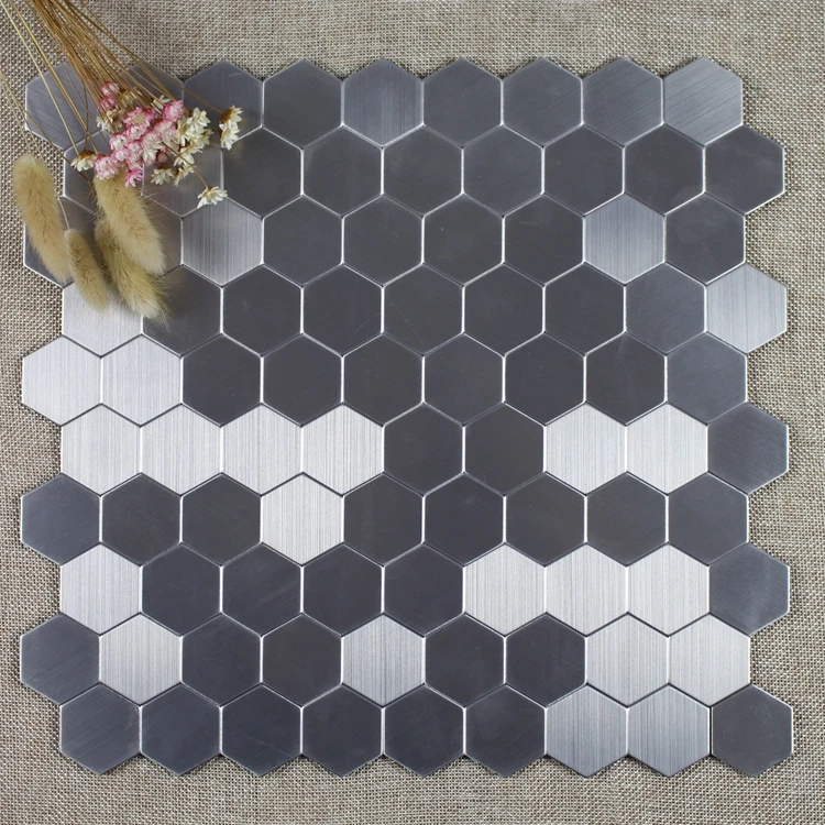 Decorstone24 Easy Install 1" Hexagon Stainless Steel Tile Peel And
