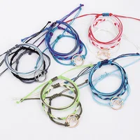 

Wave Strand Bracelet Set Handmade Waterproof Wax Coated Braided Rope Bracelet