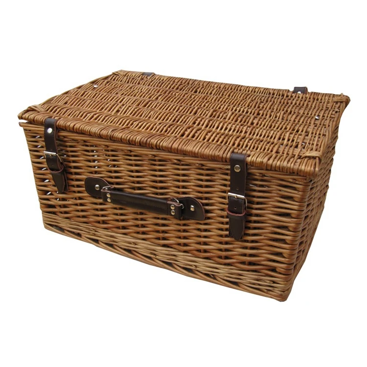 Black Painted Willow Wicker Storage Trunk Hamper Basket Empty - Buy ...