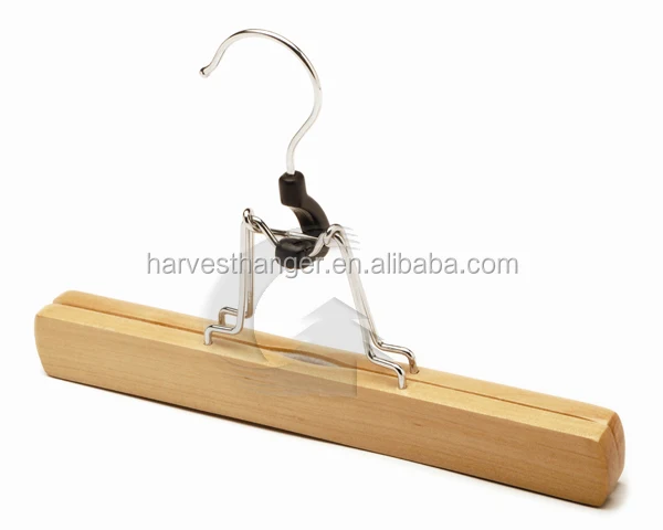
Natural Wood Clamp Hanger for Pants Trousers Skirt 