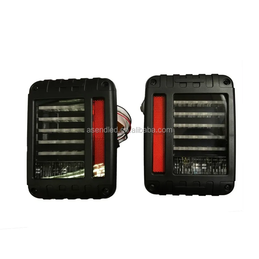 Wholesaling For 07-15 Jeep Wrangler Red LED Tail Lights Rear Brake Lamps.jpg
