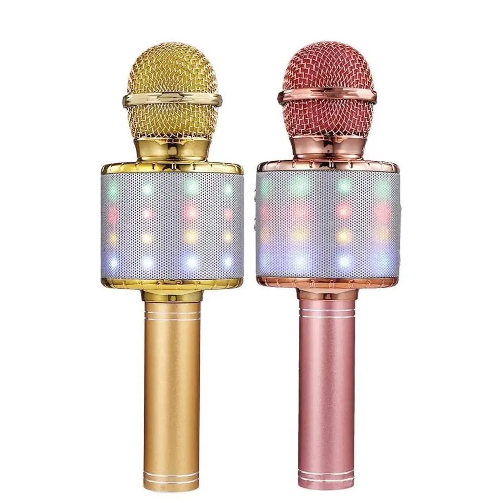 

wireless microphone professional karaoke speaker consender handheld microfone LED light radio mikrofon studio record mic
