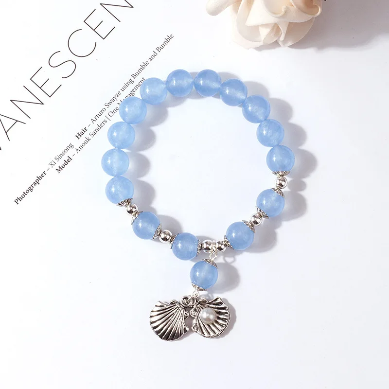 

Sample Free Luo Yunxi blue mermaid tear sea sapphire bracelet shell bracelet