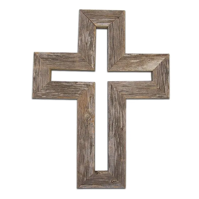 Christmas Decor Pieces Handmade Brown Wooden Cross Buy Wood