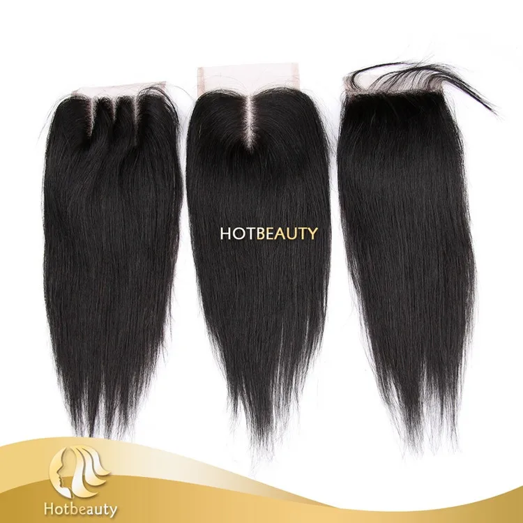 

Remy virgin sexy indian girls hair closure 4*4 straight, Natural color