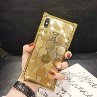 

luxury brand glitter shiny sparkle epoxy slim back shockproof square phone case for iphone11pro max xr xs max case cover