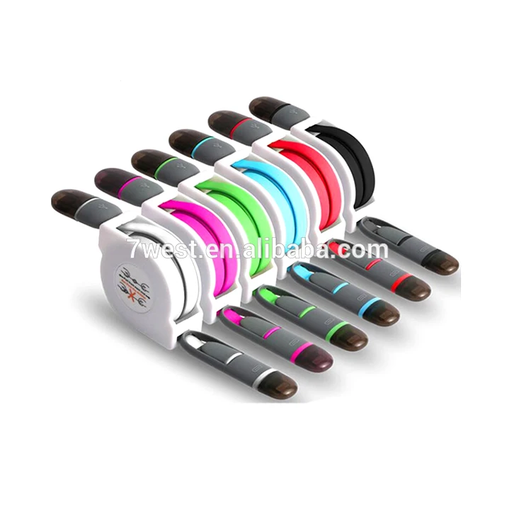 

Colorful Universal Portable USB 2 in 1 Charge Cable Multi Charger Cable for Cellphone