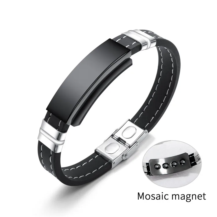 

joyas de acero inoxidable silicone steel health high magnet bracelets