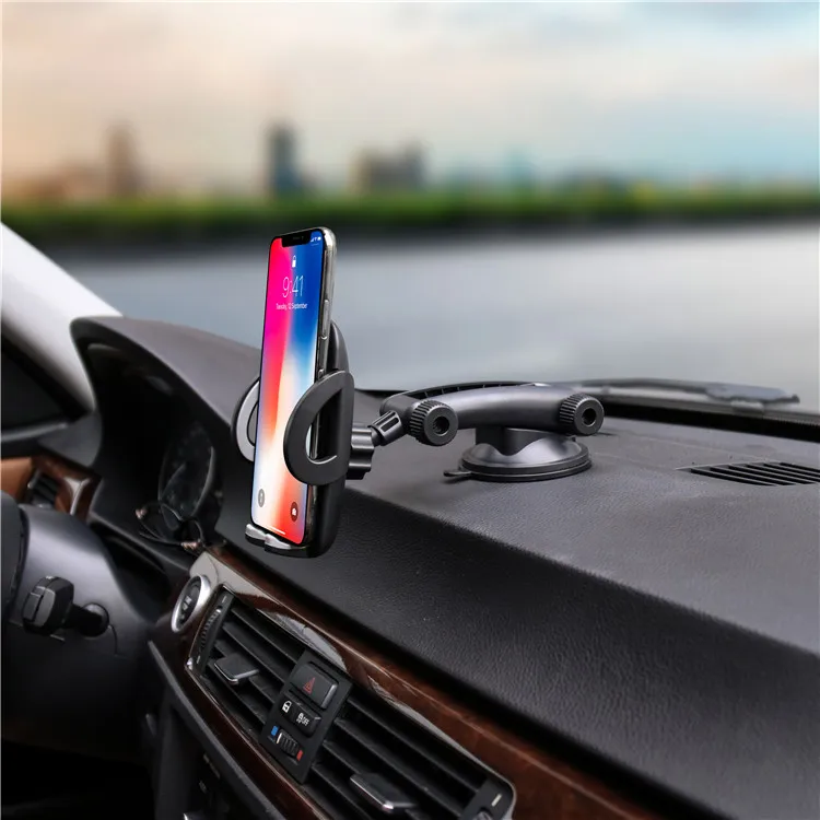Car dashboard clamp mobile phone holder desk smartphone suction cup stand phone mount bracket holder for iphone for Apple