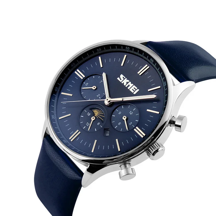 

Top Luxury brand Skmei 9117 Lovers watch latest new design genuine leather band skmei Reloj watch