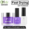 OEM Custom Private Label Glitter Nail Fast Drying Dipping Powder 3in1 set Color Match Gel Polish and Nail lacquer