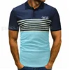 Hot Sale Casual Thin Striped Polo Shirts Good Quality Lapel Collar Golf Tee Shirts Custom Printing Logo Design Guangzhou Factory