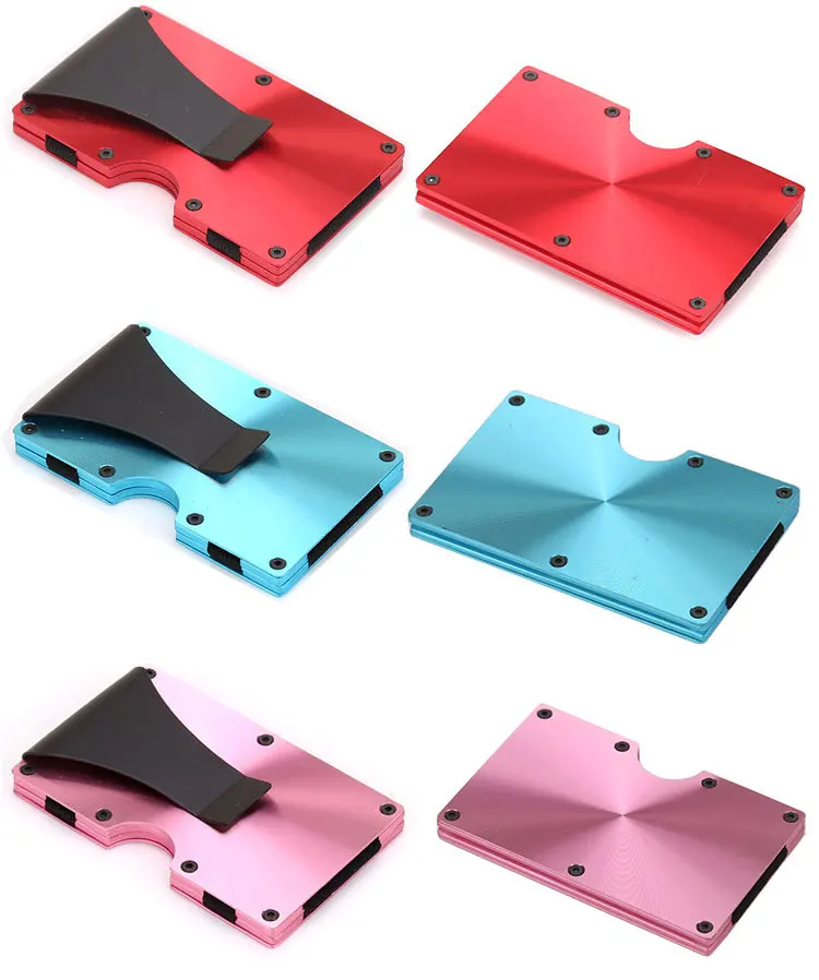 

RFID Credit Card Holder Blocking Carbon fiber Card Wallet Money Clip, 6 colors