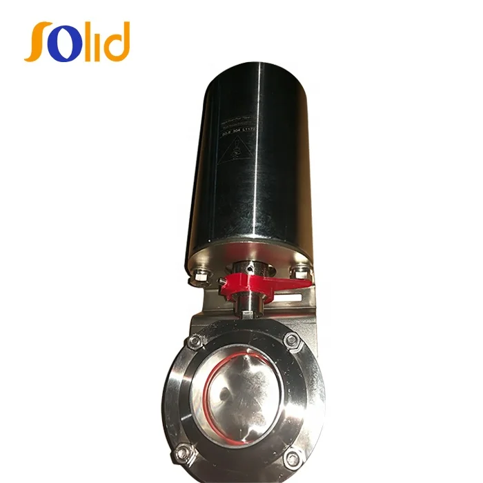 Stainless Steel Sanitary SS304/SS316 Butterfly Valve With Pneumatic Actuator