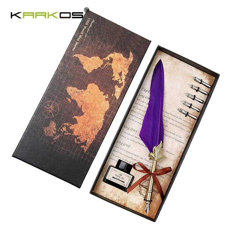 Jeu De Stylos D Encre Vintage En Forme De Plume Pour Ecriture Clipsons Metalliques Buy Stylo A Encre A Plume Stylo A Grignoter En Metal Stylo A Plume Product On Alibaba Com