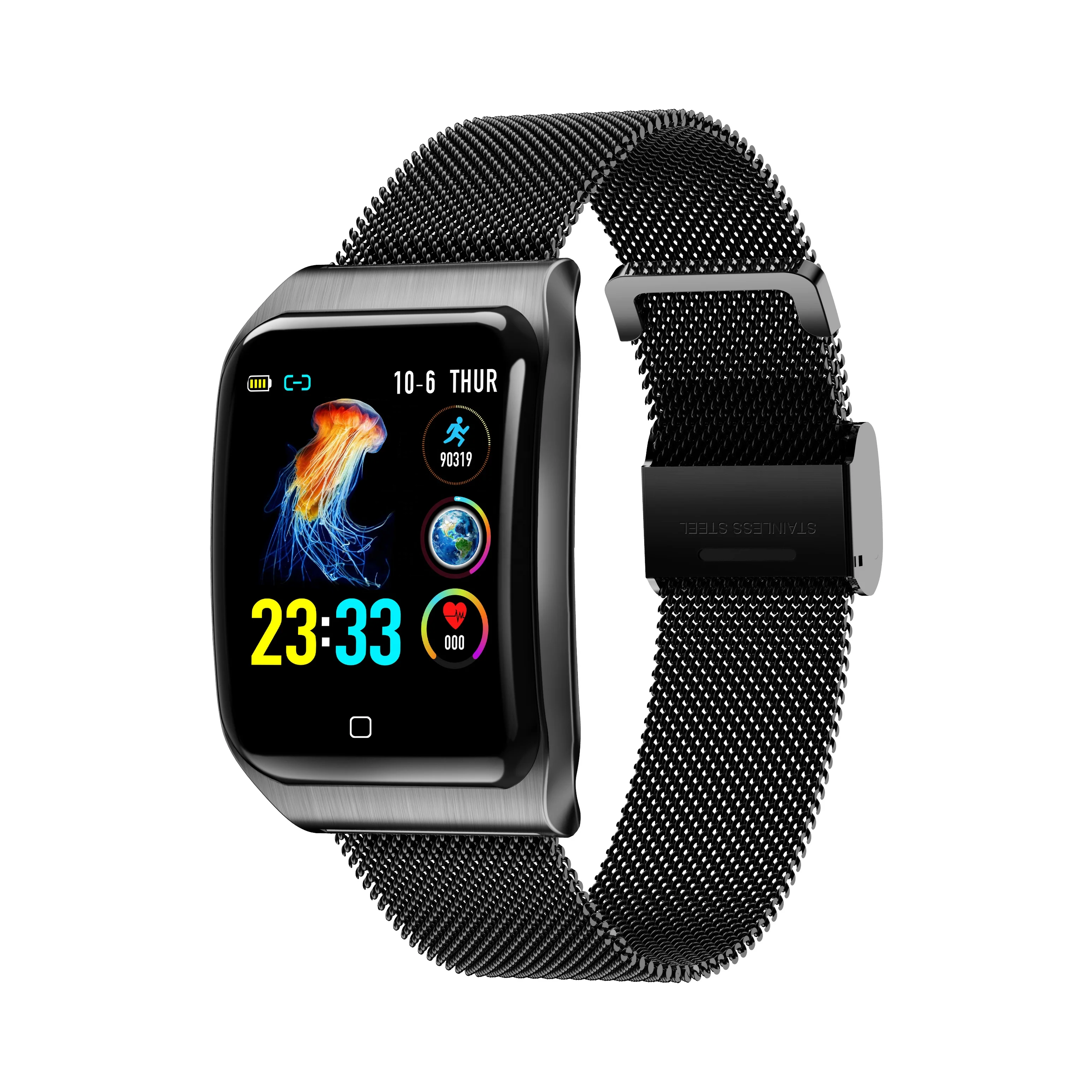 

Creatway factory F9 super slim high class Touch Screen Smart Watch fitness tracker new smartwatch, Silver, black, gold