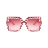 

Superhot Eyewear Fashion Square Diamond Crystal Sun glasses Shades Women 2018 Luxury Rhinestone Sunglasses
